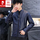 Pier Cardin autumn and winter leather jacket for men's stand collar new trendy handsome solid color jacket imitation leather motorcycle suit short leather jacket Burgundy 8961 [regular] leather jacket M
