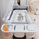 Abdt Baby Game Fence Crame Cribe Tête Hanging Sac Hanging Sac de rangement de couches de couches multifonctionnelles Sac de rangement suspendu Panier de suspension du panier de pavage du côté (blanc gris)