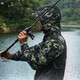 HISTAR fishing raincoat special waterproof ultra-thin breathable full-body rainstorm-proof thickened long lure raincoat fishing equipment four-season sleeved hooded fishing raincoat - Camouflage Green XL [recommended 165-180cm 65-85kg]