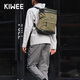 KIWEE unpacked folding bag backpack backpack men and women shoulder bag large capacity camera bag computer waterproof trend 15-inch mocha brown