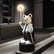 Dyed Spring Violent Bear Floor-standing Large Atmosphere Decoration Living Room Next to Sofa Porch Home High-end Decoration Housewarming Gift Export Version Large Size Height 136cm Black Atmosphere Light + Saving Money + White Round Bottom