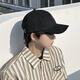 Muwan big head-close hat men's trendy baseball hat men's pure color couple Han bend brim showing face small duckball cap men's hat women black - small size model one size large size (60-65cm) adjustable