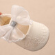 
Lamicqi Newborn rubber sole toddler shoes, four season thin pure cotton breathable baby soft sole non-slip princess shoes, baby girls shoes, lace bow, 11 cm, S size 3-6 months