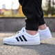 Adidas casual shoes men's shoes 2025 summer new low top non-slip fashion breathable comfortable and versatile wear-resistant fashion sports shoes AW3889 canvas white shoes 44