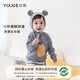 YOUGE Autumn and Winter Parent-child Vitality Fruit Cashmere Sweater Infant and Toddler Warm Contrast Color Three-dimensional Jacquard Top Off-White Adult Style 160 cm