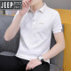Jeep (Jeep) Color sólido Algodón Tendencia de los hombres de manga corta 2023 Nuevo blanca Top Summer Men's Polos Polos Camisa de media manga 679 Blue oscuro 2XL (adecuado: 145-165Jin [Jin equivale a 0.5 kg])