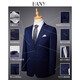 HANY (HANY) Napoli version 120 pure wool suit men's wedding formal wear men's suit men's suit Cable dark blue herringbone pattern 100% Australian wool 48 trousers please contact customer service to select the size