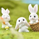 Oakage Micro Landscape Ornaments Cartoon Rabbit Carrot Resin Accessoires Desktop Small Ornaments Set Bonsaï Décoration succulente 6 packs