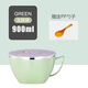 Lunch box for work, stainless steel instant noodle bowl with lid, student dormitory instant noodle bowl, large anti-scald soup cup, large capacity fast food lunch box, customized Nordic green 900ML (with spoon)