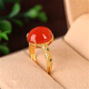 Haikai Ring Women's South Red Agate Ice Red Ring 18 Gold Luxury Jewelry Valentine's Day Birthday Gift for Wife No. 18-24 Ring (Remarks on Photo)