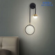 
Opuyuanxing wall lamp bedroom bedside lamp modern simple Nordic creative living room background wall lamp corridor light luxury LED lamp YX1049 black 38m+ warm light