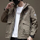 JEEP SPIRIT Hooded Jacket Men's Summer Work Top Outdoor Sports Retro Casual Jacket 1502 Military Green XL
