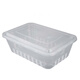 Rectangular disposable lunch box plastic takeaway packaging box large transparent tableware fast food round lunch box with lid rectangular 1000ML transparent (50 pcs with lid)