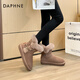 Daphne snow boots for women 2025 winter new style plus velvet gray bread mid-calf thick-soled short boots genuine leather cotton shoes short boots