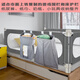 
Leer baby cot storage bag game fence hanging bag bed guardrail diaper bag bed edge bed diaper storage bottle holder gray (single layer model)