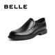 Belle black formal leather shoes men's cowhide business slip-on wedding shoes B3GK7CM1 black 39 (245mm)