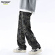 Homlean amouflage jeans jeans jeans Men's Awumn Loose American Mardy Brand Прямые повседневные длинные брюки HS42 Camouflage Black XL