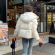 Camel 660 High-Coat-Down-Jacke für Frauen kurz verdickte winddichte Kapuze-Brot-Down-Jacke für Frauen 724ca6b601, Schnee Lotus Weiß, Frauen M.
