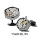 WILLIAM MILTON Limited Hexagonal Rotable Mechanical Cufflinks Men's High-end Suit Rotable Cuff Button Gift Box Packaging Gun Color

