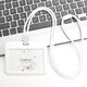 Modische Runde Seil Lanyard Tag Angestellter Kartenbuskarte Arbeitskarte Campus Campus Set Card Student Bus C5 Weiß vertikaler Version + 9734 Weiß Rundseil