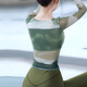 Shuangxiu Chinese Style Yoga Wear Top for Women in Autumn and Winter New Chinese Tie Dye Beautiful Professional Pilates Training Sports Fitness Long Sleeve Ink Green Top Store Manager Recommends L 110-120
