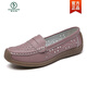 
Woodpecker mother shoes flat sole comfortable middle-aged and elderly leather shoes genuine leather spring and autumn single shoes beef tendon soft sole non-slip one-foot bean shoes gray 826 38