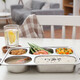 
Meichu (MAXCOOK) 304 stainless steel meal plate lunch box divided into grids Large thickened and deepened fast food plate student meal box dormitory canteen lunch box 5 grids upgraded with lid MCFT724