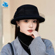 Lan Shimeng Wearing Autumn and Winter Hat Women's Wool Top Hat Warm Basin Hat Hepburn Style Fisherman Hat Elegant Fashion Flower Decoration High-end Light Luxury*White (High Quality-100% Wool) Adult Per Size (Adjustable 56-58cm)
