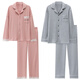 Couple antarctique Pyjama Coton Pure Coton Long Manches pour les femmes au printemps et à l'automne New Men's Simple Full Cotton Waffle Waffle Home Vêtements 9853 M Femmes_