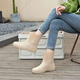 Xili 2023 new mid-tube rain boots for female internet celebrity mid-top waterproof shoes for adult kitchen anti-slip rubber shoes soft sole overshoes rain boots beige 37