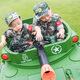 Yijing super large two-seater simulated tank children's electric car four-wheeled toy car can sit adults and children baby car two-seater + self-driving + simulated gun + power steering