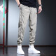 New Balance Silk Pantalones casuales Men Summer Fino Loose Drawstring Cidas de estilo coreano Fashion Fashion Harem Pants Khaki M