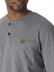 Wrangler Men's Long Sleeve Solid Henley Shirt Charcoal Gray Large