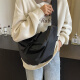 慕昂包包通勤大包女2024新款时尚大容量软皮单肩包休闲饺子包斜挎背包 黑色 大号