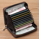 Kuqidaishu Anti-Diebstahl-Karten-Kartentasche Frauen Anti-Demagnetization Multi-Card-Kartenclip großer Kapazitätslizenz kleiner Kartenhülle Wallet DD [9 Kartensteckplätze + 2 Dokumentschlitze]
