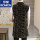 Romon Spring y Autumn Mid-long-long-longitud Midty Style Corean Style Tendy Camuflage Camuflaje Maneveless Caballa de cabello joven Estilista Personalidad 702 Camuflaje Verde M