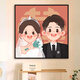 喜字结婚礼物定制数字油画diy填充色手工绘订新婚纱照丙烯装饰画 qx11153 22400184235，18836366819:规