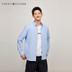 TOMMY HILFIGER【弹力牛津纺】男女经典商务通勤休闲易打理挺括长袖衬衣衬衫外套 【小绣标纯色衬衫】-天蓝色VP8 XL （推荐：165-180斤）