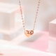 Saturday Fortune (ZLF) 18K gold diamond necklace for women rose gold color gold confession love element pendant set chain pendant 40cm + tail chain 5cm