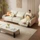 Gujia Home Furnishing (Kuka) Freigabe/Keine Unterstützung für Erweiterung/funktionale Ledersofa [Aprikosen weiß] Dreifach Elektro-Größe