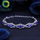 Fat Donglai's same style tanzanite bracelet new Turin Eye imitation natural internet celebrity same style heavy sapphire color blue diamond bracelet 16+4cm