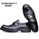 Horporsen / Italian Cowhide Mandis pour hommes Léger et confortable Chaussures pour hommes en cuir un pied pour les affaires de cuir décontractées de Business Sport Tendance noire [Numéro d'article L9910-11-BX1] 41 [Taille Europe, une taille plus grande]