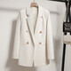 Miao Yijia blazer women's autumn suit jacket casual commuting small suit new temperament versatile jacket top for women temperament versatile suit jacket off-white M (reference 95-105Jin Jin is equal to 0.5 kg)
