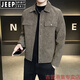 JEEP SPIRIT motorcycle leather jacket men's spring and autumn 2025 new style handsome trendy brand pilot slim men's leather jacket coffee color 3XL