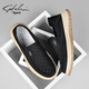 
Shachi breathable canvas shoes men's 2024 summer versatile set of feet one foot daddy shoes lazy shoes casual men's shoes S423131A black 38