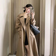Garnuo Grey Windbreaker Jacke für Frauen mitten in der Länge 2025 Frühjahr und Herbst Neuer koreanischer kleiner Mann High-End British Style Coat Grau L [131-150jin [Jin gleich 0,5 kg]]]
