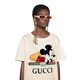 Gucci (Gucci)/Mickey Mouse Red and Green Strip Kurzschläfe T-Shirt Weste XJB7W 9756 Off-White Kauf Xs