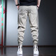 New Balance Silk Pantalones casuales Men Summer Fino Loose Drawstring Cidas de estilo coreano Fashion Fashion Harem Pants Khaki M