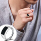 Miaojufu black agate high-end men's ring S925 live ring ring open gemstone simple and adjustable large black agate S925 silver ring