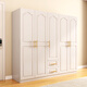 Yifansen package installation solid wood wardrobe bedroom flat door European style wardrobe with dressing table three-door large wardrobe five doors main cabinet + top cabinet + dressing table